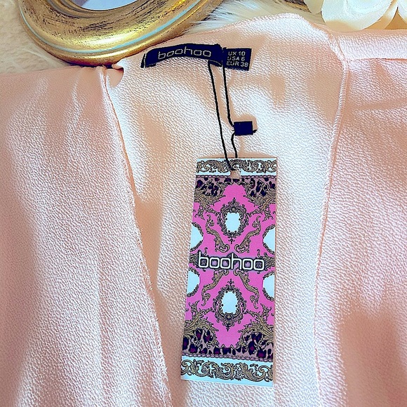 Boohoo Frill Embellished Blush Kimono SZ-10 - Picture 9 of 15